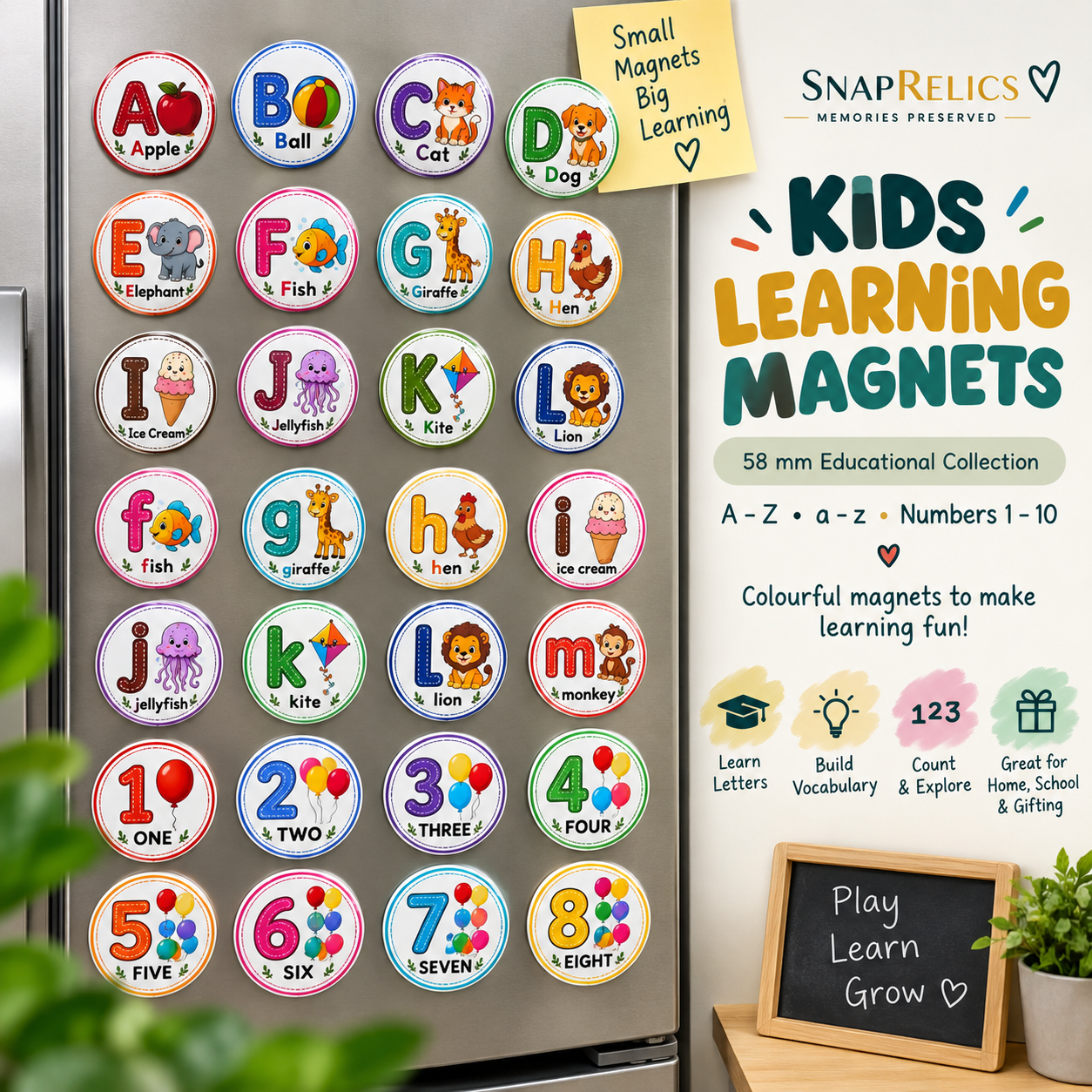 Kids Learning Magnets – 58 mm